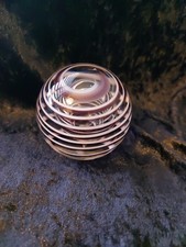 Liskeard Glass Cornwall Purple Spiral Paperweight 1970's.  Excellent Condition