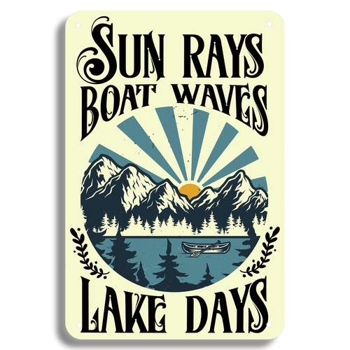 Sun rays boat waves - sun, days