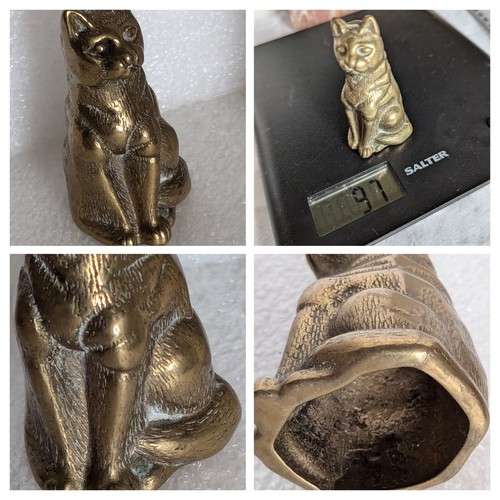 Vintage brass cat - cat, animal