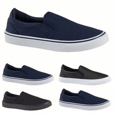 Mens Slip On Casual Canvas Espadrilles Deck Plimsolls Trainers Pumps Shoe Size