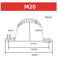 10-50x Stainless Steel Pipe Supporter U Shape Clamp Clip Tube Pipe Strap Kit