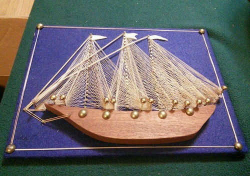 Vtg wooden sailboat - wooden,