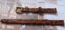 Ladies Brown Leather Crocodile Grain 8mm Watch Strap. NOS .Unboxed.