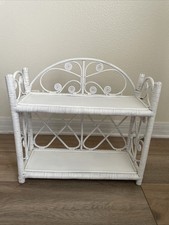 Vintage WHITE WICKER RATTAN