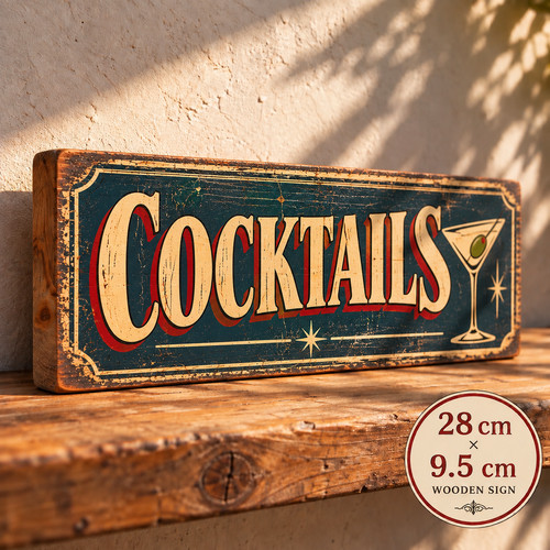 Cocktails sign vintage style - sign,