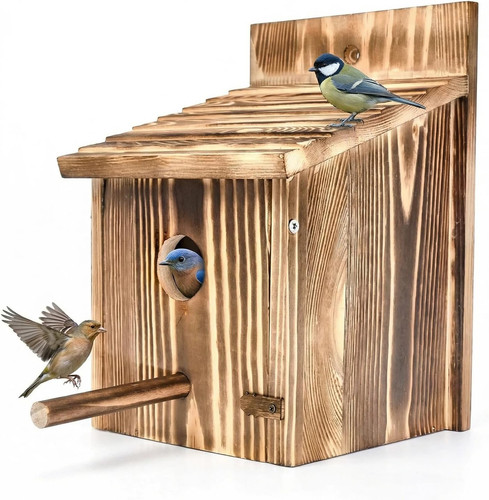 Large wooden birdhouse with - large,