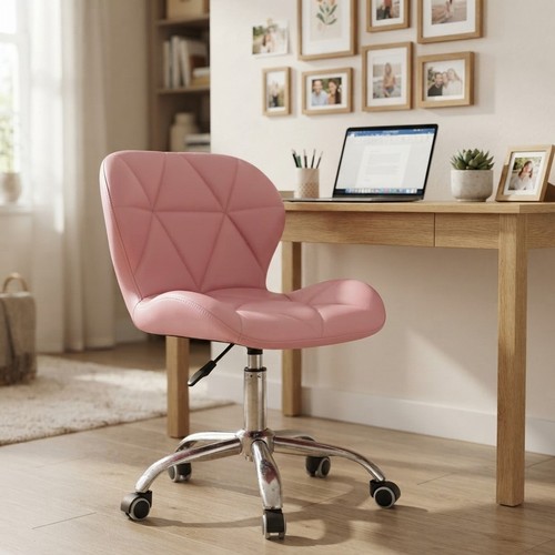 Stylish pink swivel desk - pink, chair