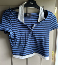 Cider Crop Top Blue Size Small