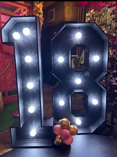 4ft black marquee numbers and - black,