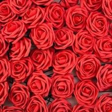 50 Pcs Large 7CM Artificial Flowers Foam Rose Heads Wedding Party Decor Bouquet