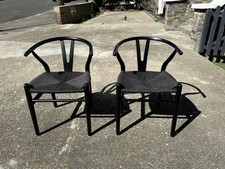 Set Of 2 Danish Wishbone Chairs In Black