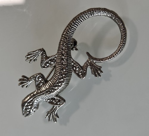 Beautiful silvertone lizard - beautiful,