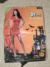 Halloween Costume Devil Dress & Horns Size Large In Packaging
