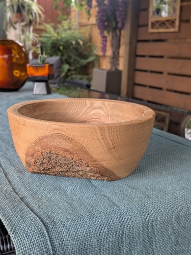 Hand turned live edge wooden - edge,