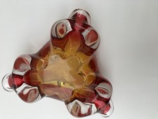 Chribska Josef Hospodka Art Glass Mid Century Bowl 20cm vintage Czech art glass