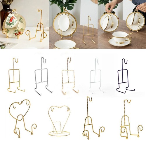 Metal cup and saucer display - metal,
