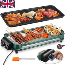 1600W Electric Barbecue Grill Hot Plate Smokeless Indoor BBQ Griddle Kitchen UK