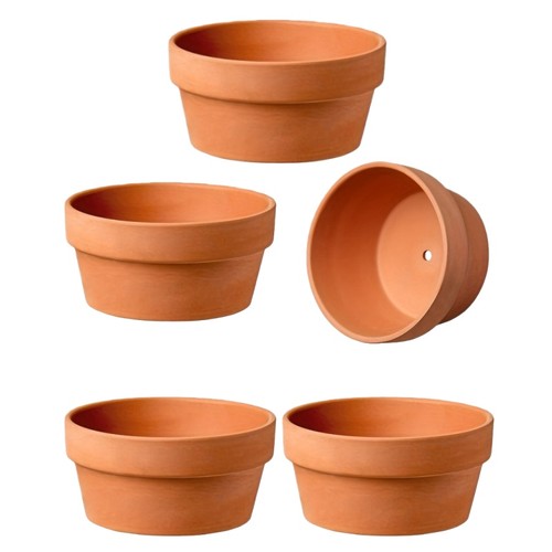 10pcs clay terracotta pots - terracotta,