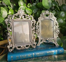 Vintage Photo Picture Frame X 2 Ornate Sterling Silver hall marked 925 