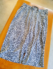 MARKS & SPENCER WIDE LEG COZY LOUNGE PANTS-14 SHORT-GRAY MIX-STRETCH WAIST-*NEW*