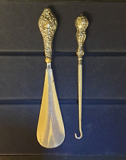 Antique Hallmarked Sterling Silver Shoe Horn and Button Hook - 1916/1911