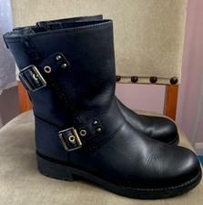 UGG Niels Womens Moto Biker Boot Black leather Waterproof U.K. 6. 5  VGC!