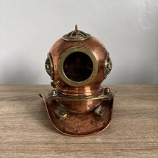 Brass & Copper Vintage Mini Deep Sea Divers Helmet 18cm Tall