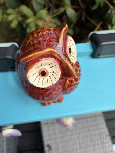 Vtg ceramic owl ornament with - vtg,