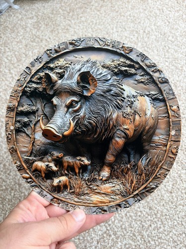 Wild boar piglets engraving - piglets,