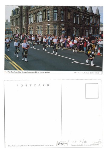 Postcard pipe band marching - postcard,