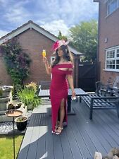 Vesper one shoulder asymmetric cut out detail maxi dress with thigh split in cer