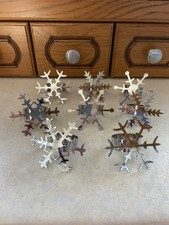 CHRISTMAS Silver Colour (metal) Snowflake Napkin Holder Serviette Rings X 6. NEW
