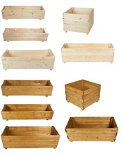 Wooden Planter Boxes Garden Flower Pot Tall Large Raised Square Timber Trough