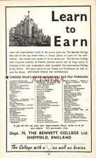 BENNETT COLLEGE Ltd. Correspondence Courses ADVERT Vintage 1948 Print Ad 686/49