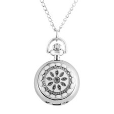 Womens Silver Flower Quartz