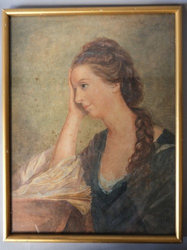 Antique watercolour portrait - antique,