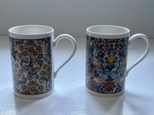 Pair Of Dunoon Mugs William Morris Design, Fine Bone China Mug.