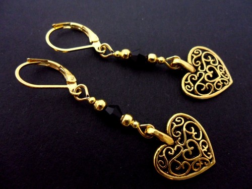 Pair gold colour - gold, dangly
