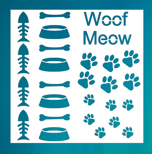 Cat dog mixed - cat, stencil