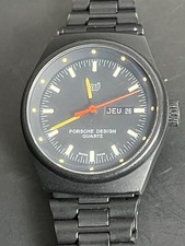 Porsche Design 7050 S Vintage Quartz Watch Black PVD – Original PD Case – Swiss