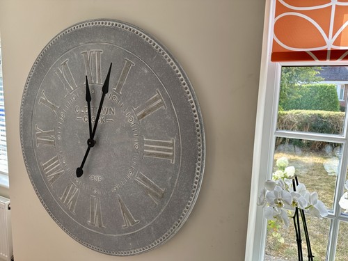 Wall clock zinc grey - wall, old