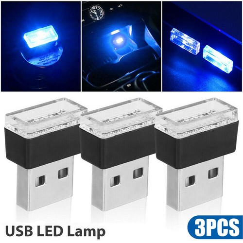 Usb blue led car - usb, interior