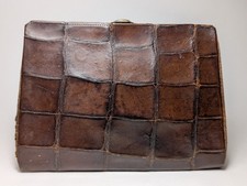 Vintage crocodile/alligator leather clutch bag 21cm X 16cm 1930's