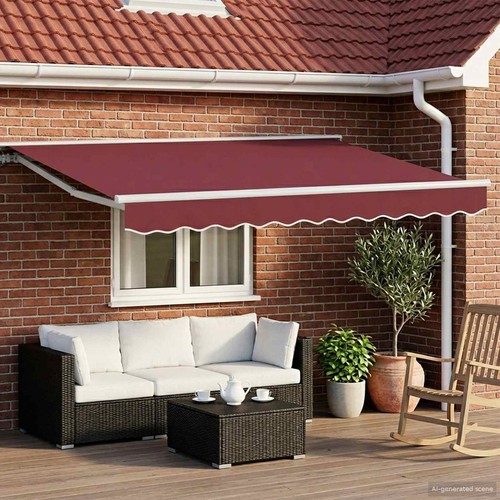 Retractable awning burgundy - awning,