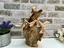 5 Nesting Birds Hand Carved