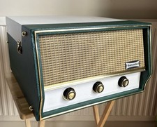 DANSETTE CONQUEST AUTO RECORD PLAYER 1962. DARK GREEN/WHITE. FULLY WORKING