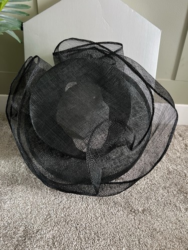 Vintage black ladies mesh - black, hat