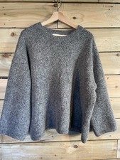 H&M Ladies Oversized Wool Mohair Blend Jumper  Grey Size Medium