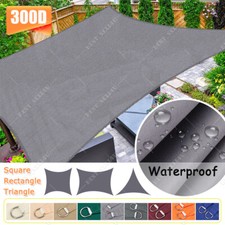 SUN SHADE SAIL 300D GARDEN PATIO AWNING CLOTH CANOPY 98% UV BLOCK WATERPROOF UK