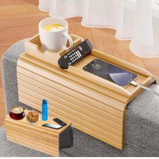 Wooden Bamboo Sofa Arm Tray